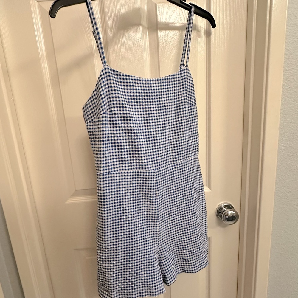 UO blue and white romper
